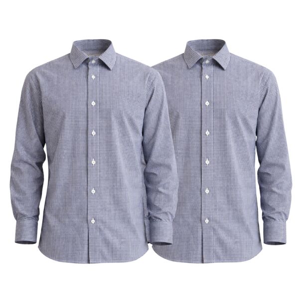 The Elms School Gingham Shirts - Twin Pack - Junior Thumbnail