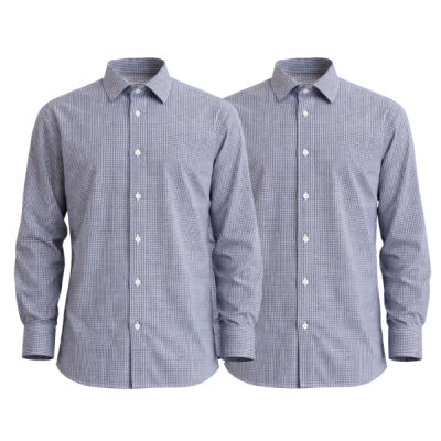 The Elms School Gingham Shirts - Twin Pack - Junior Thumbnail